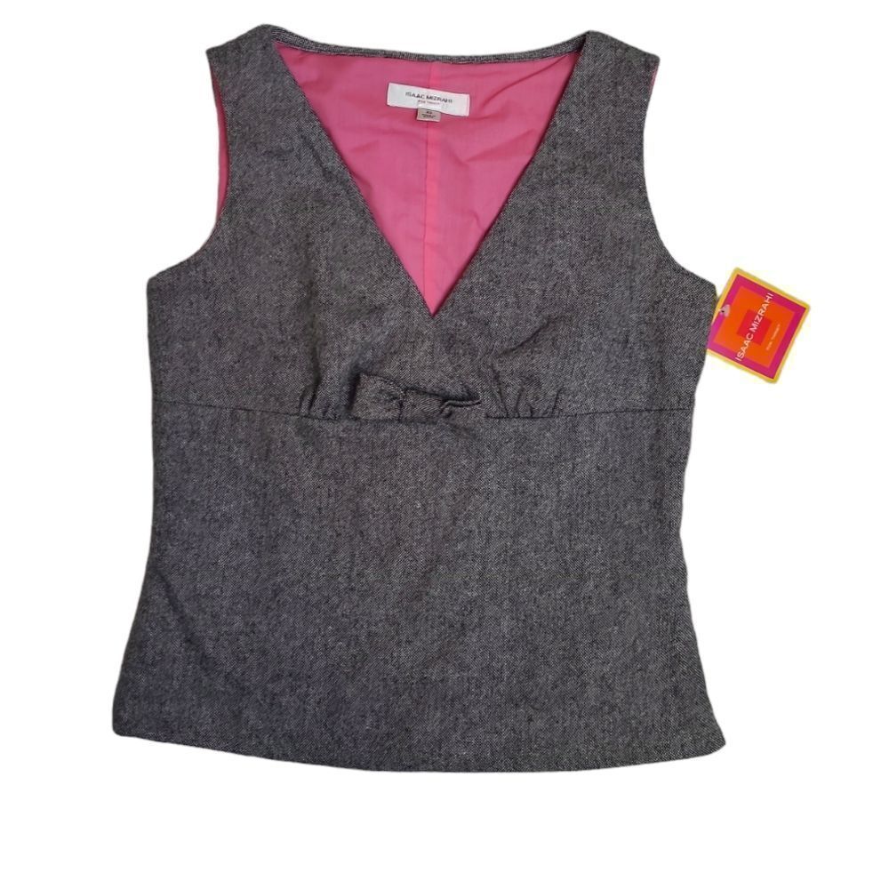 NEW Isaac Mizrahi x Target Y2K 2007 corpcore gray sleeveless shell top XS